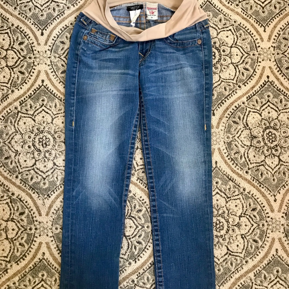 True Religion, maternity cropped denim - Picture 3 of 4